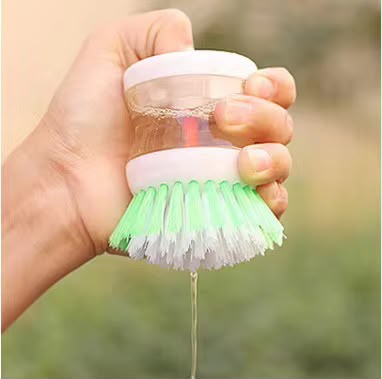 Multi-Purpose Dishwashing Scrubber Brush with Liquid Soap Dispenser (Pack of 4)
