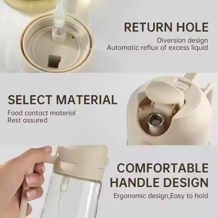 500ml Glass Oil Sprayer Bottle | Fine Mist Cooking Oil Spray Jug for Kitchen
