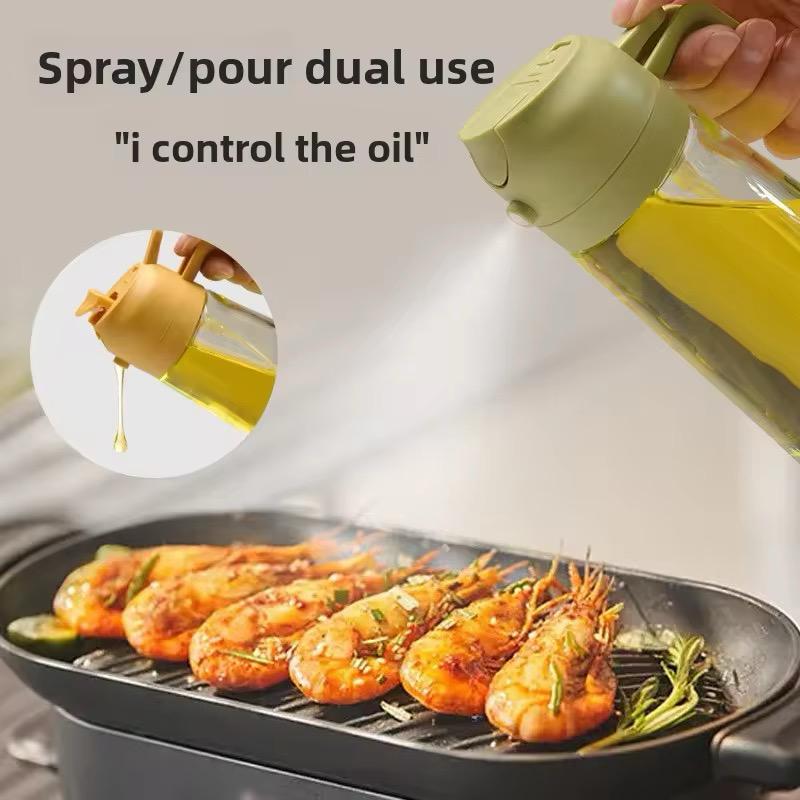 500ml Glass Oil Sprayer Bottle | Fine Mist Cooking Oil Spray Jug for Kitchen