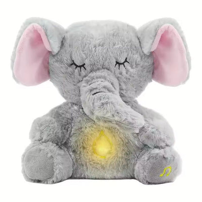 Plush Elephant Baby Sleep Soother Toy with Music & Soft Night Light