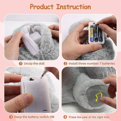 Plush Elephant Baby Sleep Soother Toy with Music & Soft Night Light