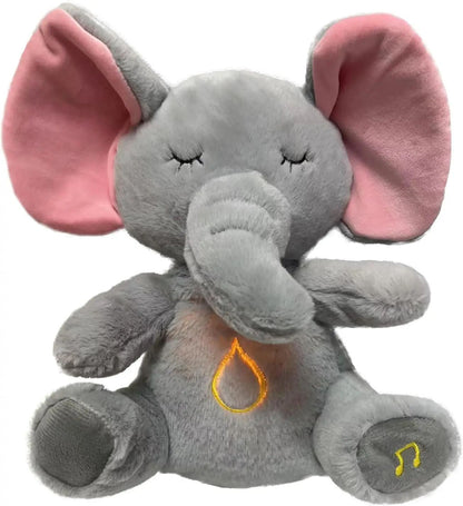 Plush Elephant Baby Sleep Soother Toy with Music & Soft Night Light