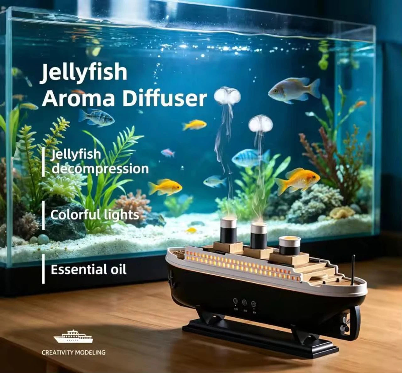 VZOIR Titanic Ship Humidifier underwater themed shot