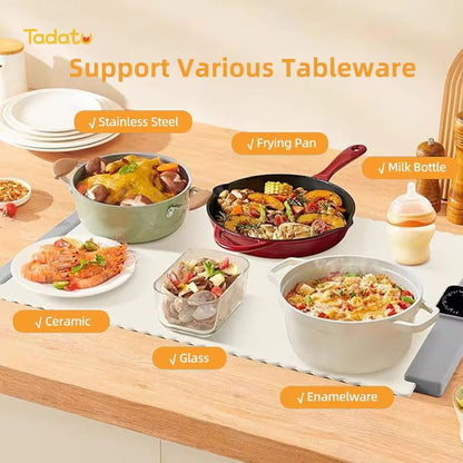 VZOIR Rollable Electric Food Warming Mat with 5 Temperature Settings & 4-Hour Timer