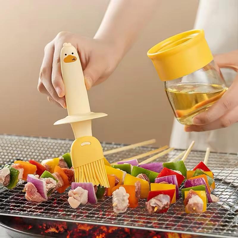 Silicone Oil Brush with Dispenser Bottle | Kitchen Oil Brush