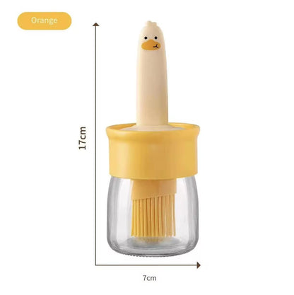 Silicone Oil Brush with Dispenser Bottle | Kitchen Oil Brush