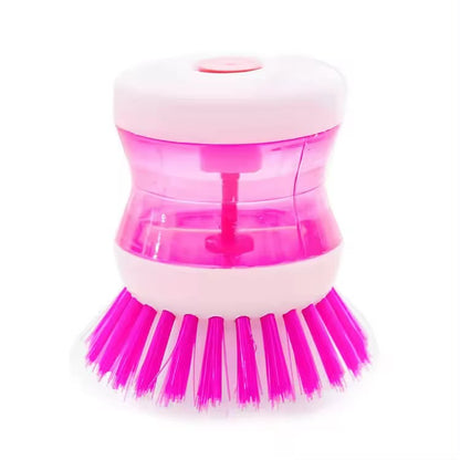 Multi-Purpose Dishwashing Scrubber Brush with Liquid Soap Dispenser (Pack of 4)