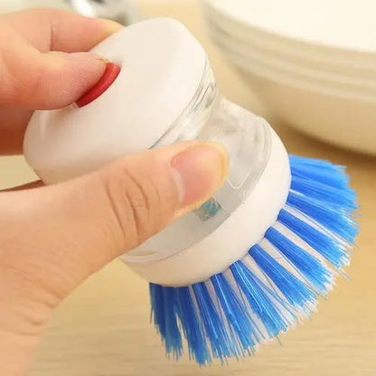 Multi-Purpose Dishwashing Scrubber Brush with Liquid Soap Dispenser (Pack of 4)