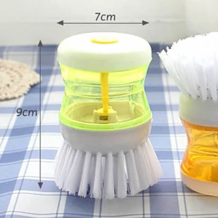 Multi-Purpose Dishwashing Scrubber Brush with Liquid Soap Dispenser (Pack of 4)