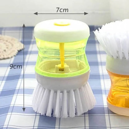 Multi-Purpose Dishwashing Scrubber Brush with Liquid Soap Dispenser (Pack of 4)