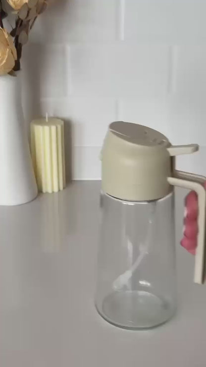500ml Glass Oil Sprayer Bottle | Fine Mist Cooking Oil Spray Jug for Kitchen